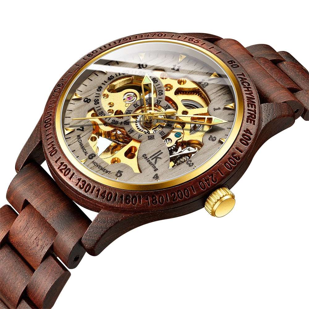 GrainGear Classic Wooden Men's Mechanical Watch - Qobeyhub