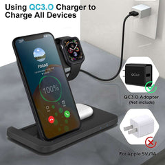 3in1 Wireless Fast Charger Dock Station - Qobeyhub