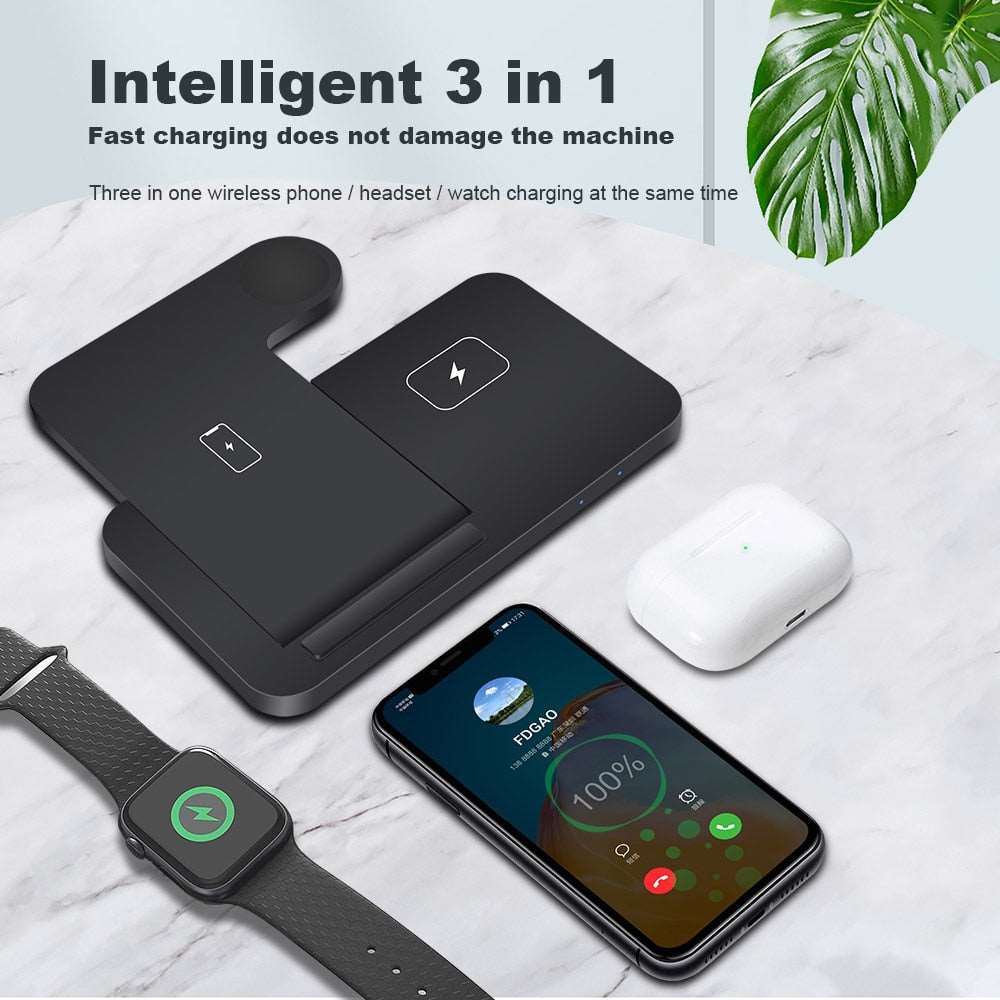 3in1 Wireless Fast Charger Dock Station - Qobeyhub