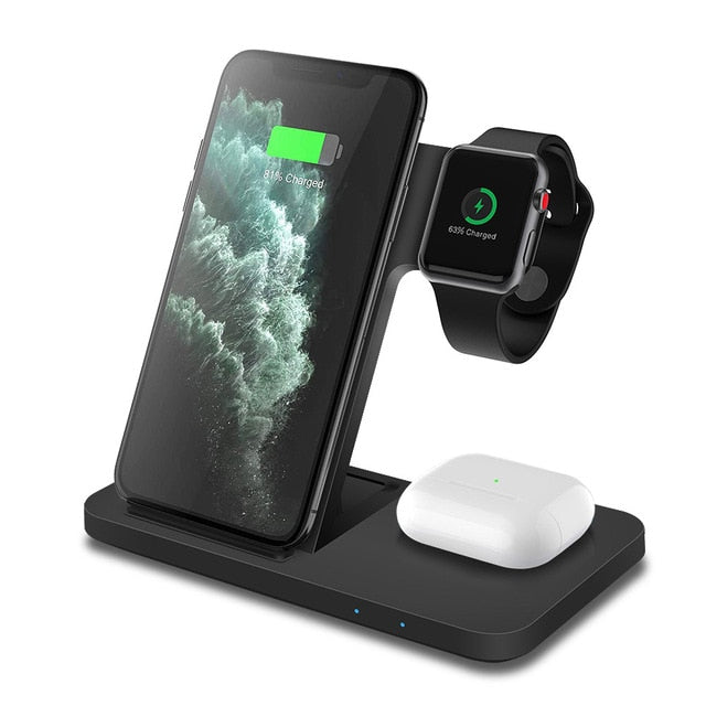 3in1 Wireless Fast Charger Dock Station - Qobeyhub