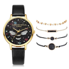 ✨ Lvpai Luxe 5-in-1 Crystal Watch &amp; Bracelet Set 🔥 Hot Sale 50% OFF🚀 - Qobeyhub