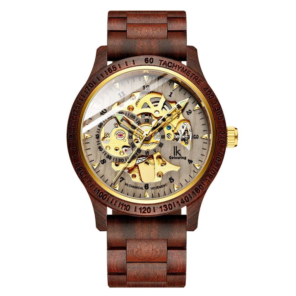 GrainGear Classic Wooden Men's Mechanical Watchh - Qobeyhub