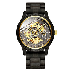 GrainGear Classic Wooden Men's Mechanical Watch- Qobeyhub