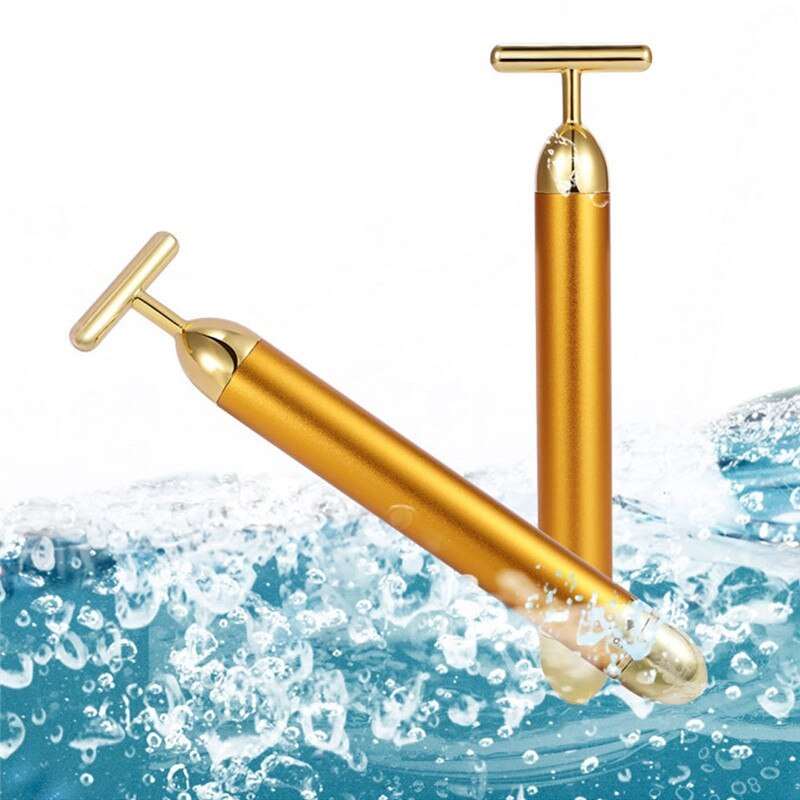 Energy 24K Gold T Beauty Bar Facial Roller Massager - Qobeyhub