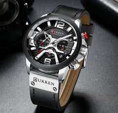 Military Leather Chronograph Wristwatch - 50% OFF 🕒 Hot Sale!- Qobeyhub