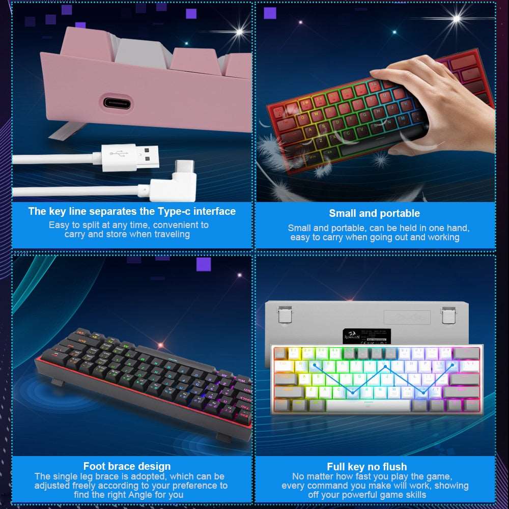 Mini Mechanical Gaming Wired Keyboard - Qobeyhub