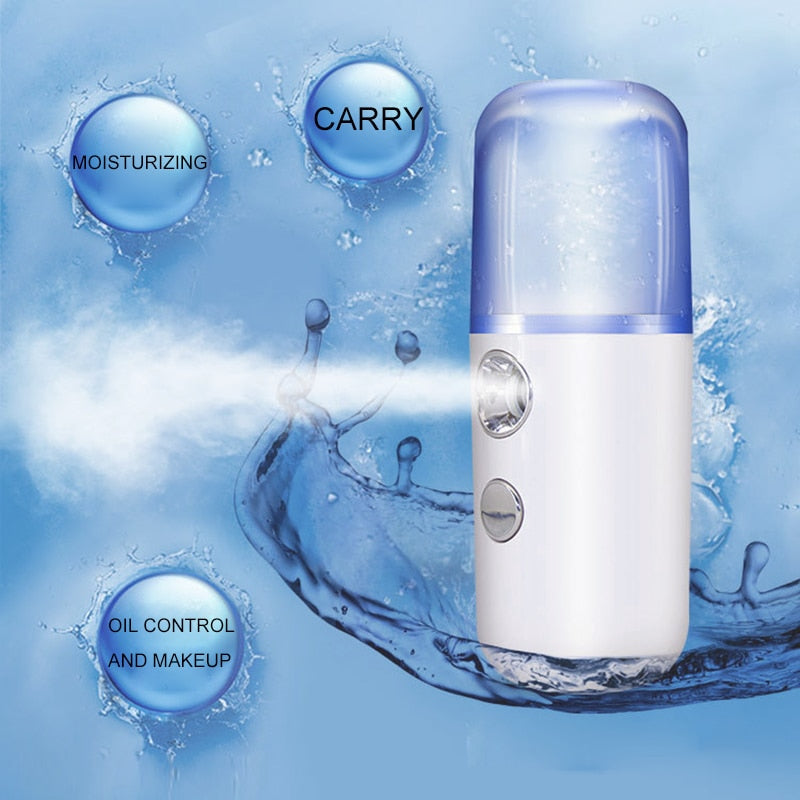 Nano Mist Facial Sprayer Beauty Instrument USB Face Steamer Moisturizing Beauty - Qobeyhub