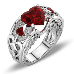 Red Love Heart Ring - Qobeyhub