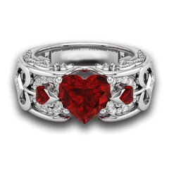 Red Love Heart Ring - Qobeyhub