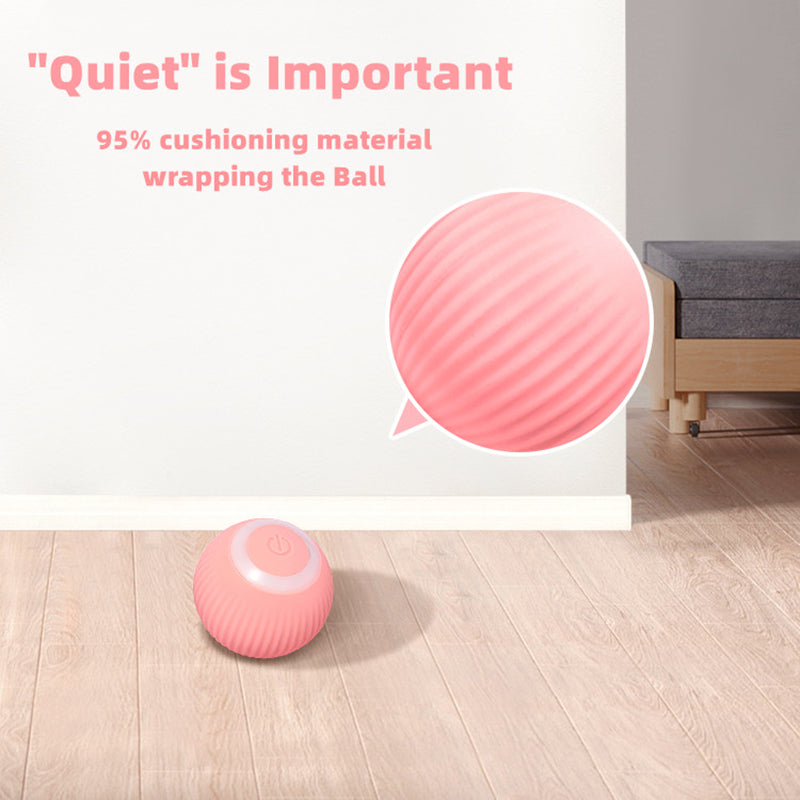 Smart interactive cat toy ball in action - Qobeyhub