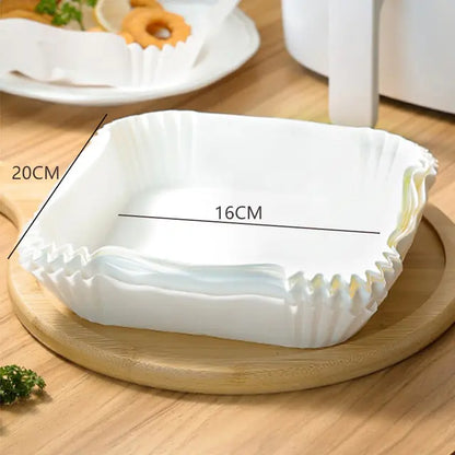 ✨ Disposable Air Fryer Liners - 50 Non-Stick, Heat-Resistant Square Parchment Paper Trays for Hassle-Free Cooking 🍳