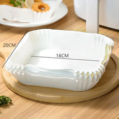 ✨ Disposable Air Fryer Liners - 50 Non-Stick, Heat-Resistant Square Parchment Paper Trays for Hassle-Free Cooking 🍳