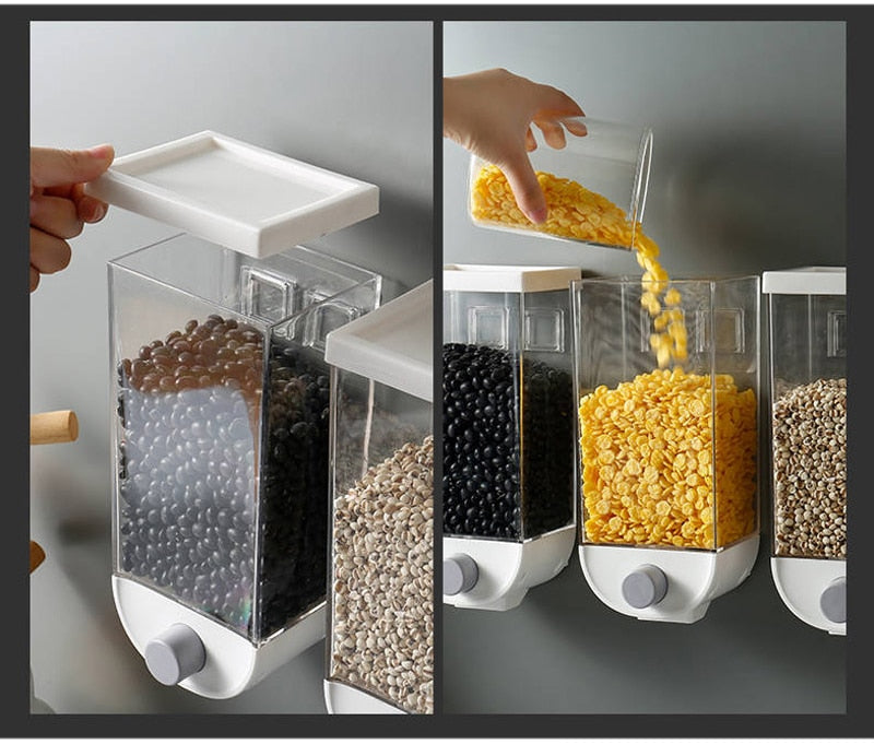 Wall-Mounted Kitchen Multi-Grain Sealed Jars - Qobeyhub