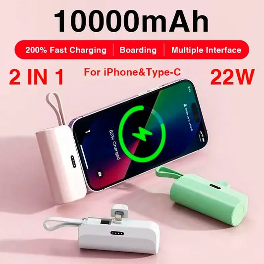 PocketPower Mini Wireless Power Bank: Fast, Portable Charging Anywhere | 10,000mAh Capacity - Qobeyhub